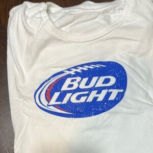 Bud Light Graphic Tee in White and Blue